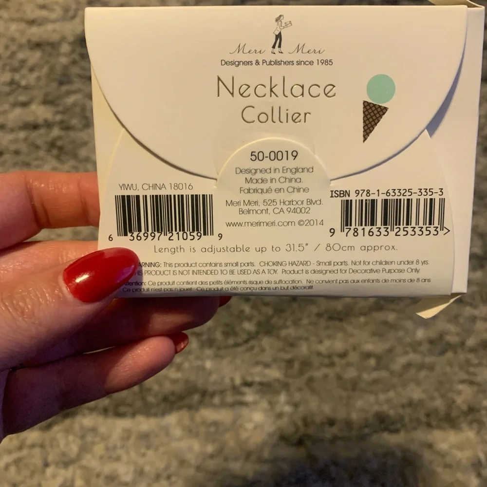 🆕 Meri Meri Icecream Necklace NWT